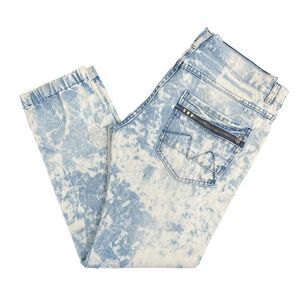 Retro Distrikt Slim Fit Jogger Jeans 36 Bleached Distressed Streetwear Hip Hop